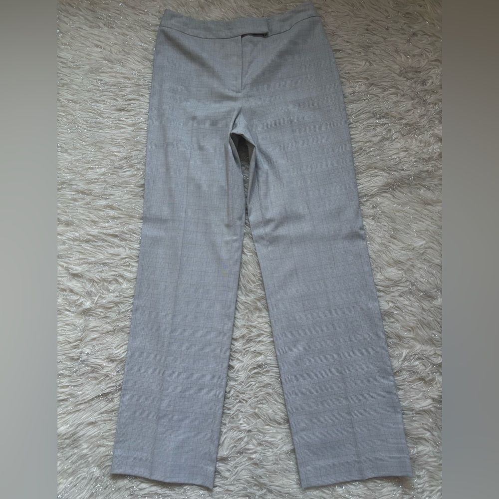 Andrea Viccaro Gray Plaid Classic Women's Light Gray Dress Pants Size 6